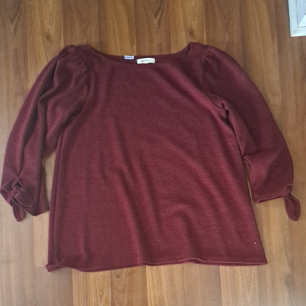 Max Studio Burgundy Knit Top